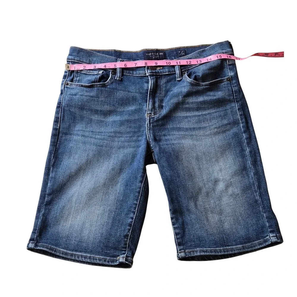 Lucky Brand Los Angeles Denim Bermuda Shorts Women's 8/29 Blue Stretch